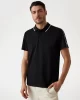 Guess Erkek Siyah Quattro G Şeritli Polo Tişört