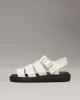 Calvin Klein Kadın Siyah-Beyaz  Deri Balıkçı Sandalet
