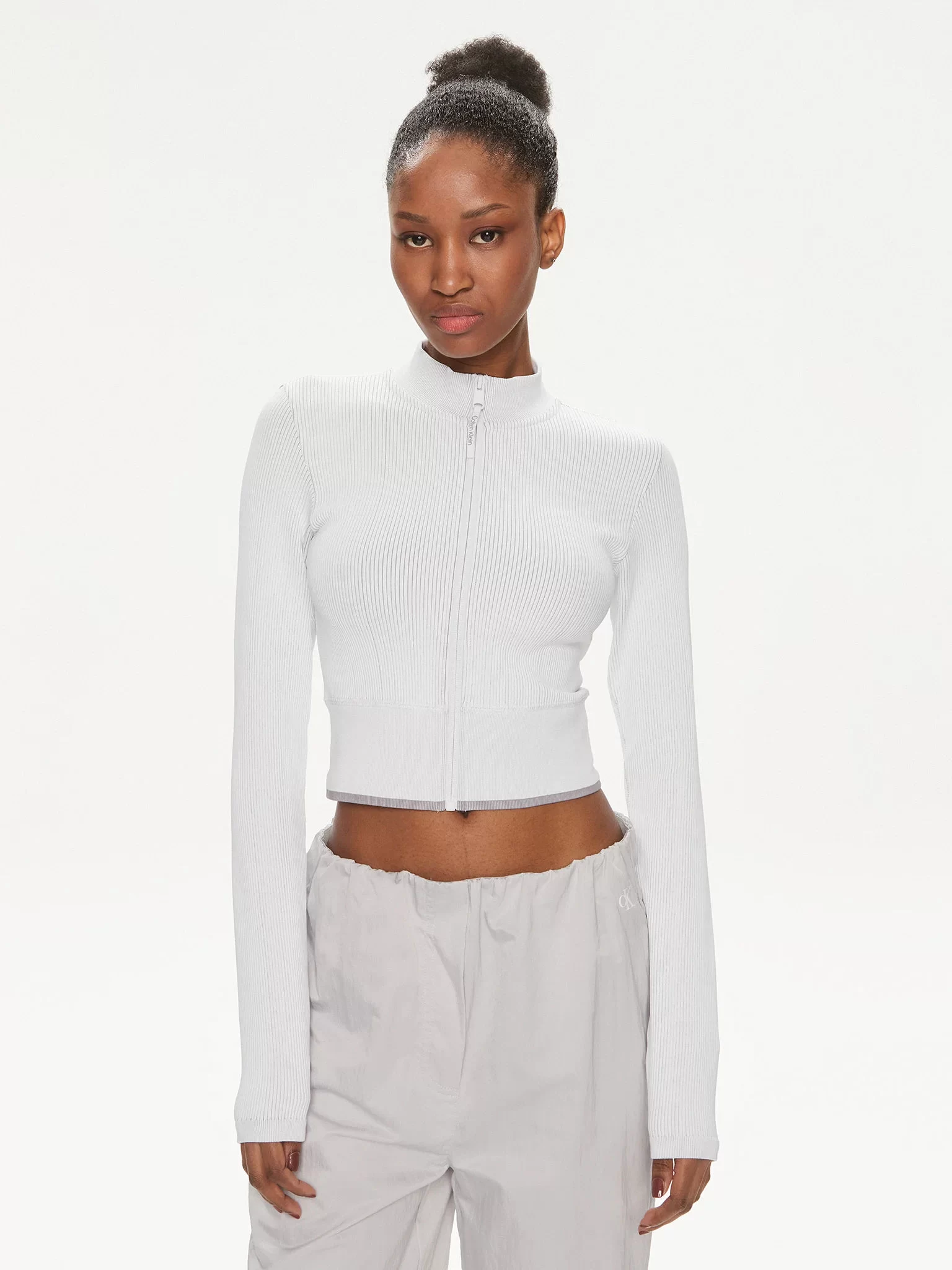 Calvin Klein Kadın Beyaz  Crop Ceket
