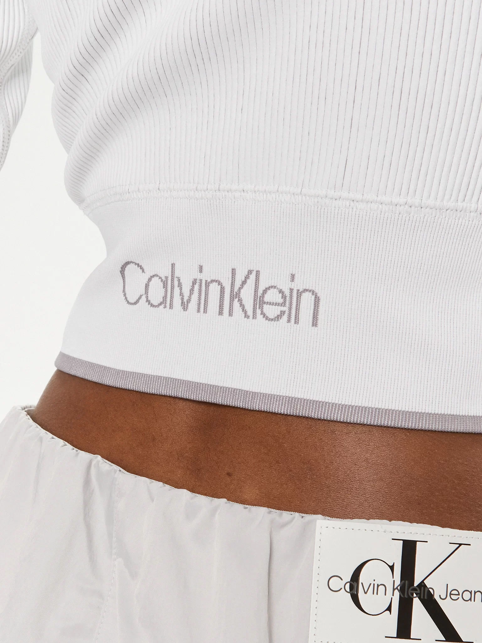 Calvin Klein Kadın Beyaz  Crop Ceket