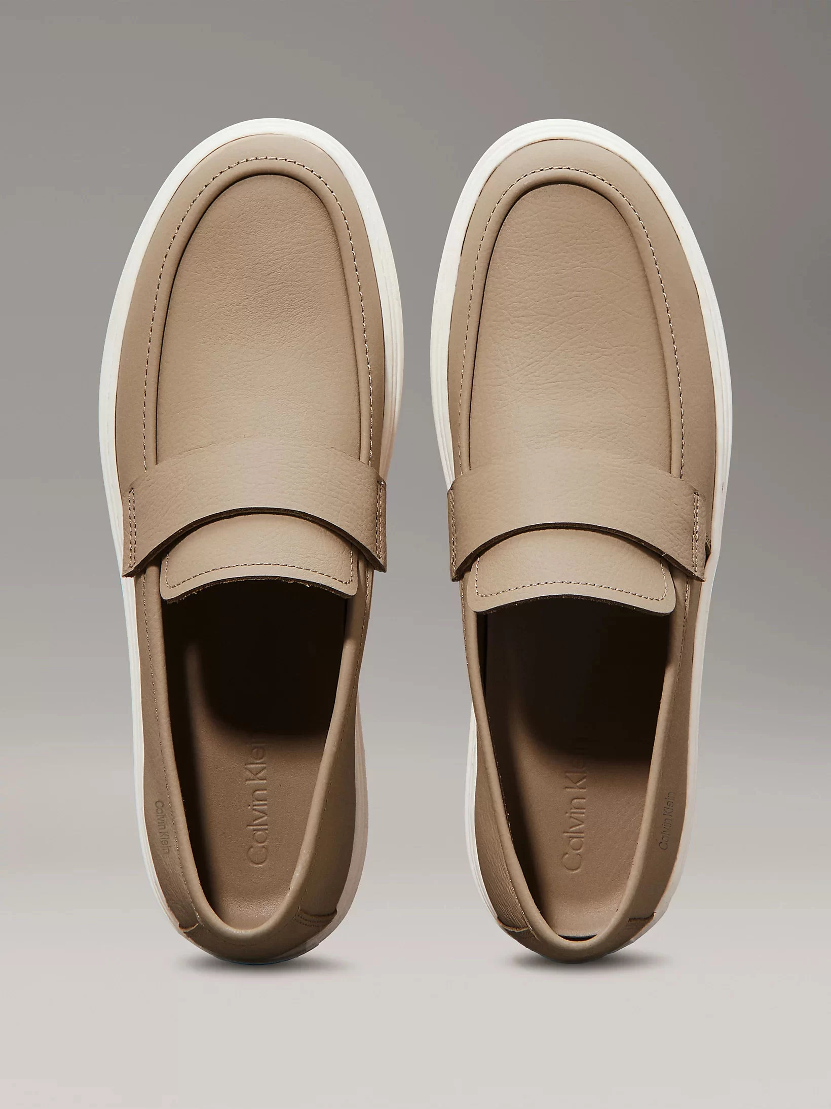 Calvin Klein Erkek   Bej  Deri Loafer
