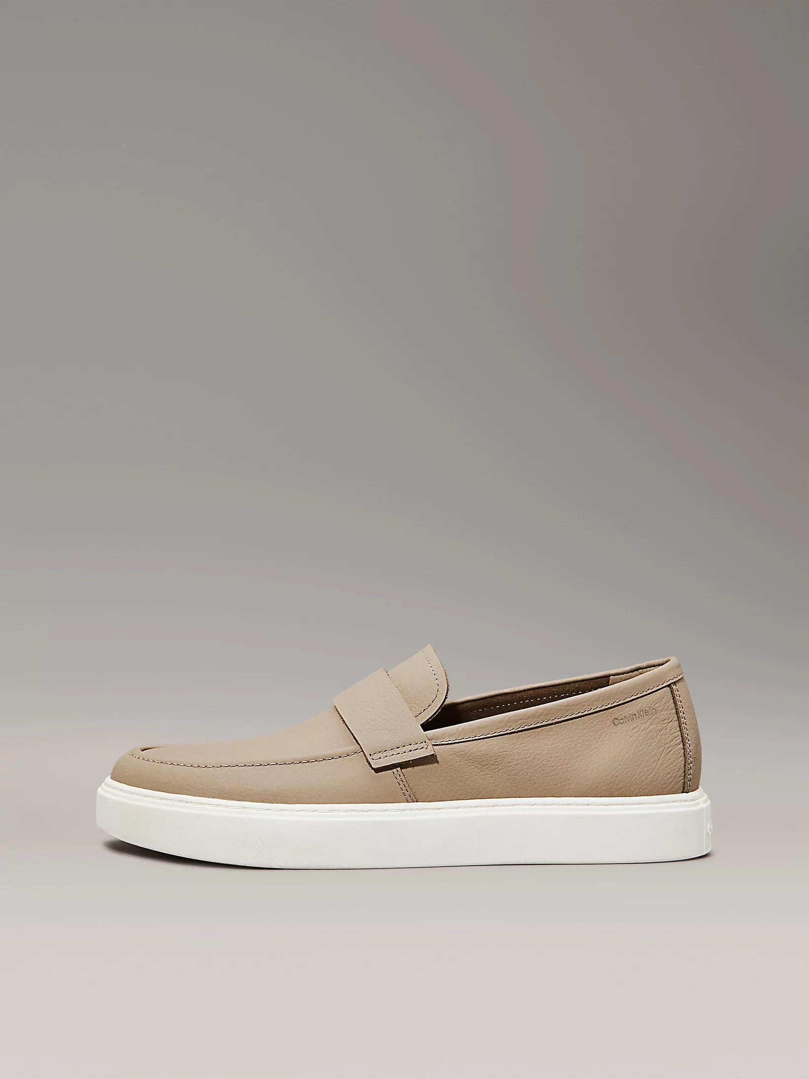 Calvin Klein Erkek   Bej  Deri Loafer