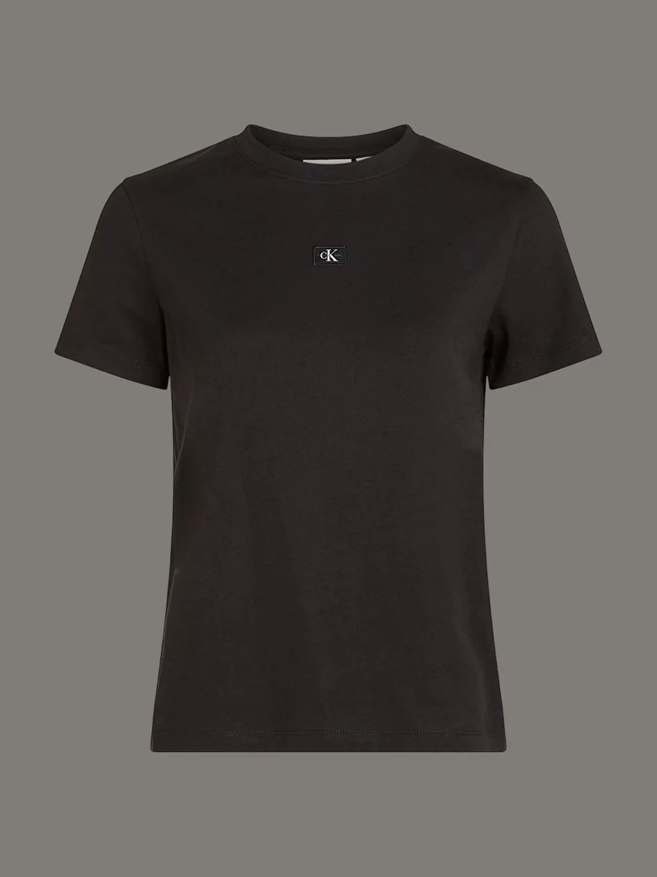 CK Jeans Kadın Woven Label Regular Siyah T-shirt J20J225243-BEH