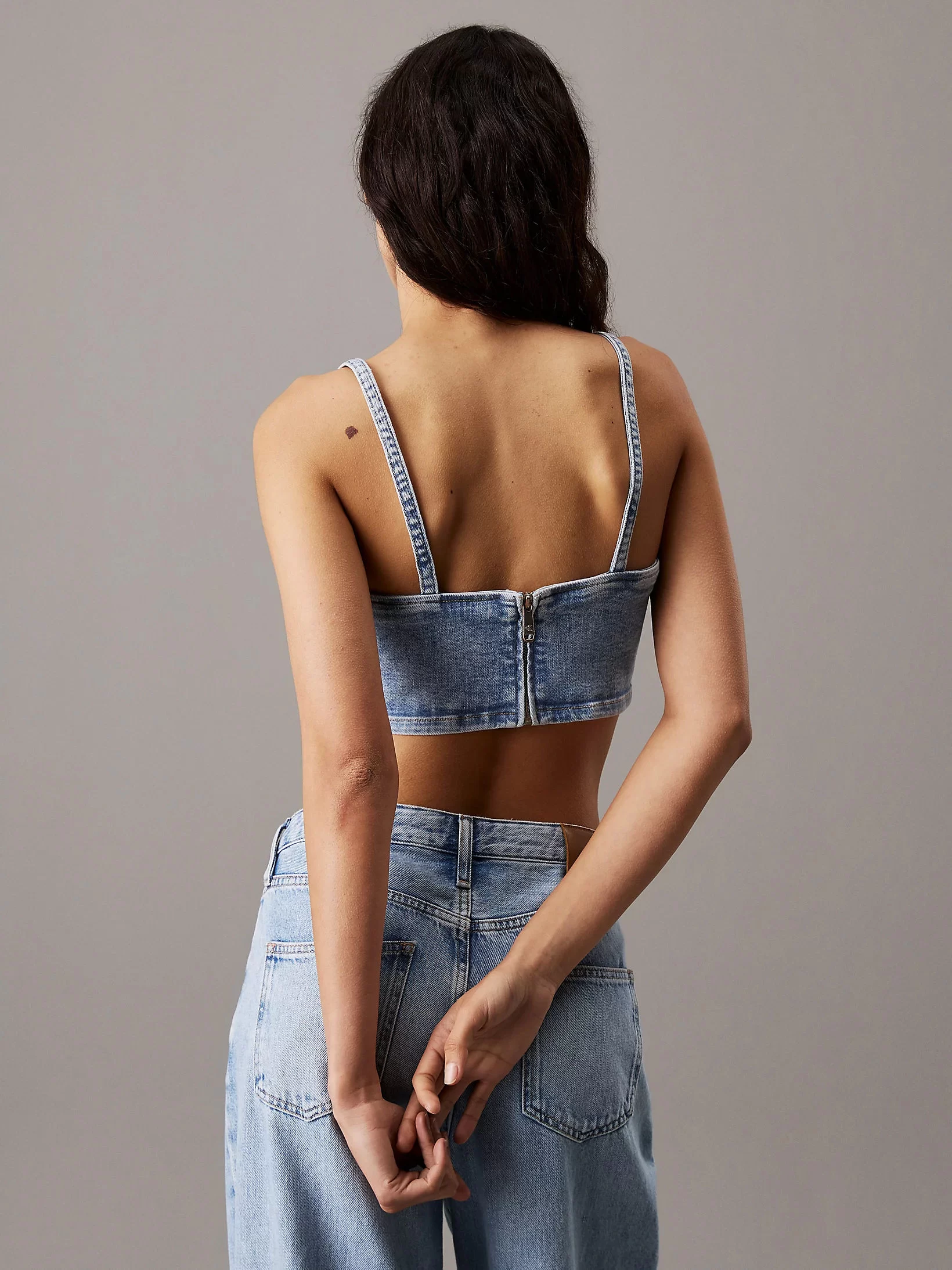 CK Jeans Kadın Denim Bralette Top J20J225515-1AA