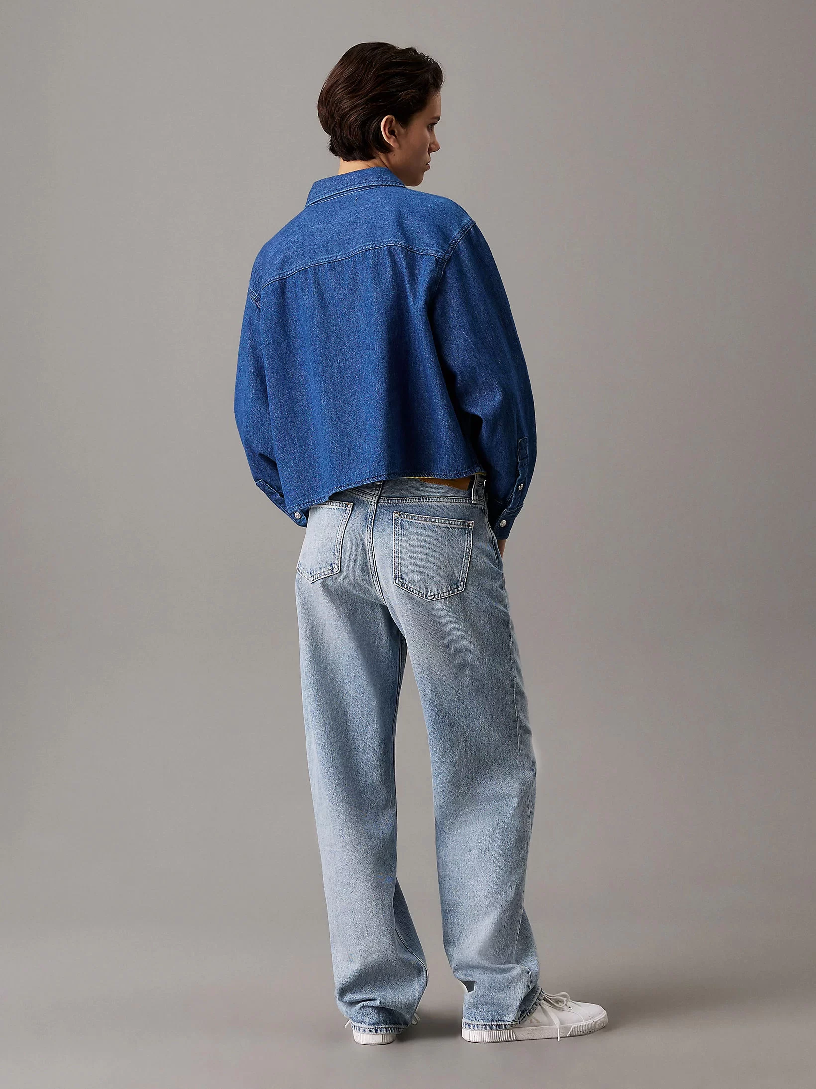 CK Jeans Erkek Cropped Denim Gömlek J20J225518-1A4