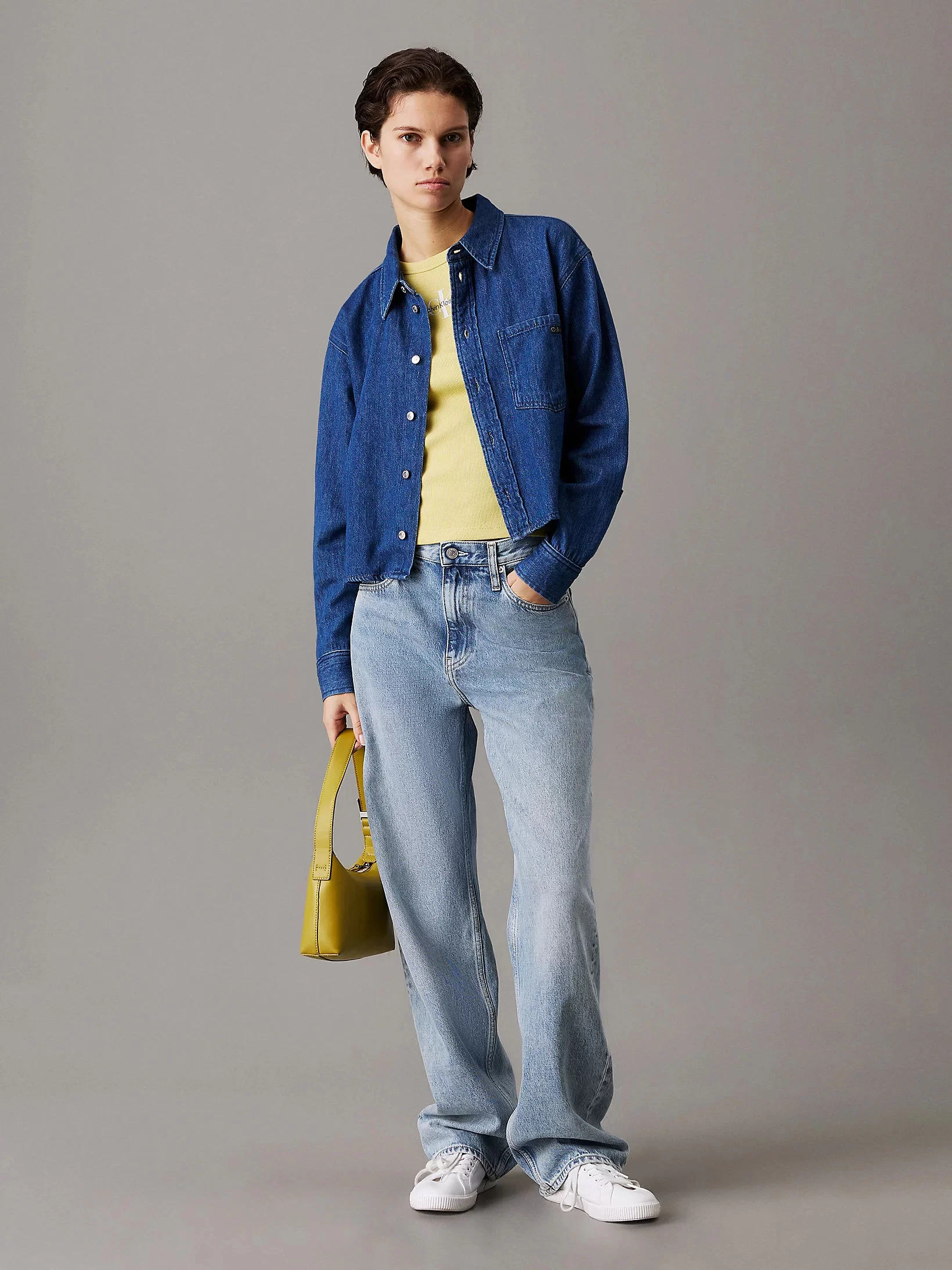 CK Jeans Erkek Cropped Denim Gömlek J20J225518-1A4
