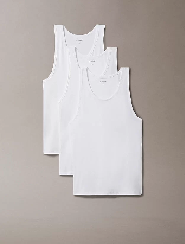Calvin Klein Erkek Beyaz 3lü Paket Lounge Tank Atlet  LV00NB4184-100