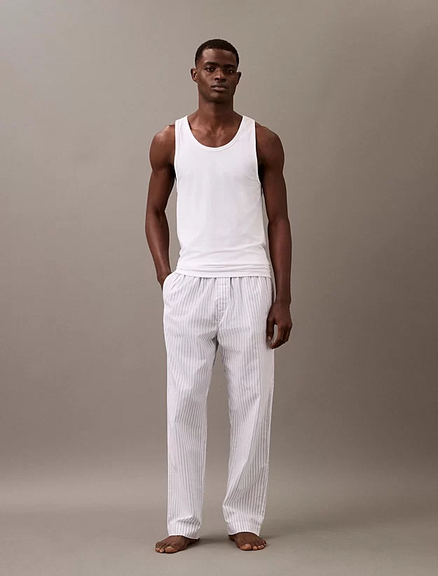 Calvin Klein Erkek Beyaz 3lü Paket Lounge Tank Atlet  LV00NB4184-100