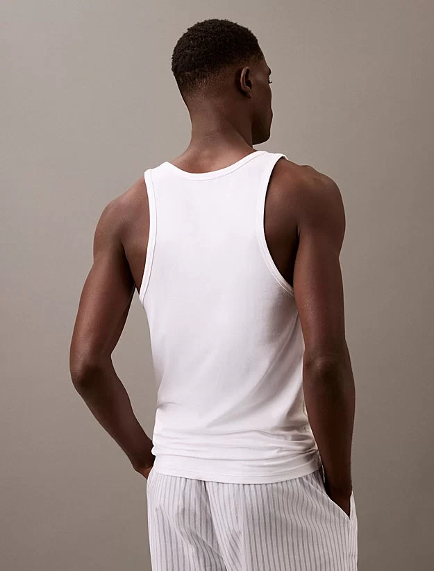 Calvin Klein Erkek Beyaz 3lü Paket Lounge Tank Atlet  LV00NB4184-100