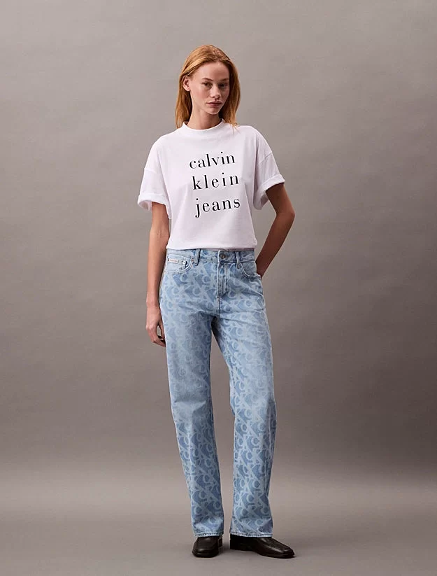 CK Jeans 90s Straight Logo Kadın Jeans LV047B007G-XHU