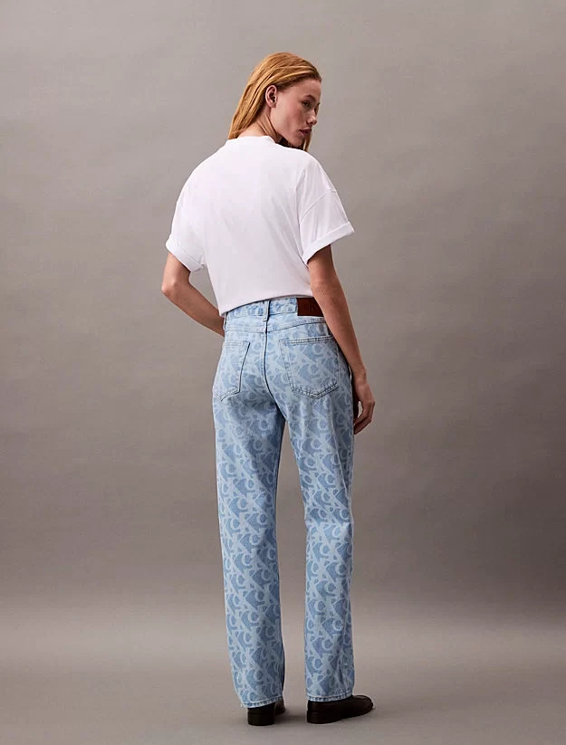 CK Jeans 90s Straight Logo Kadın Jeans LV047B007G-XHU