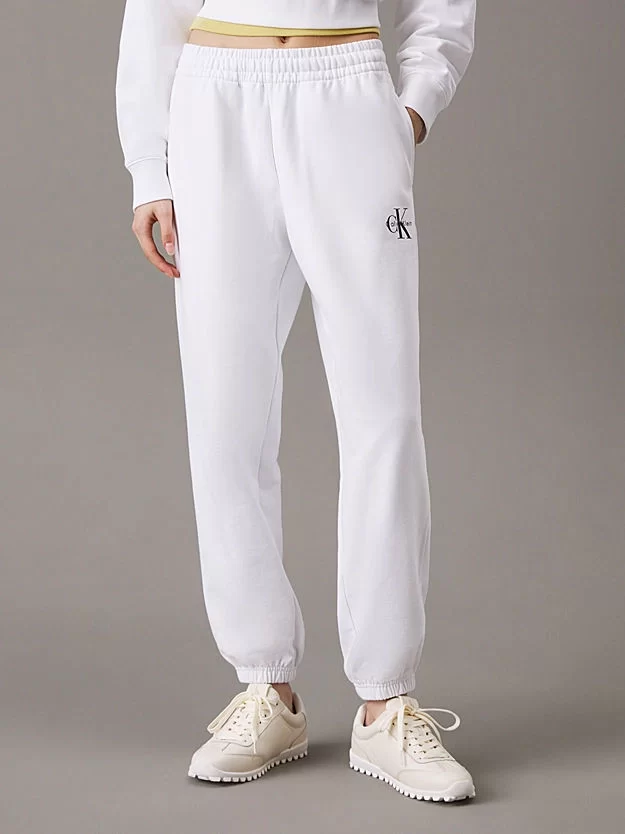 CK Jeans Monogram Logolu Jogger Kadın  Beyaz Eşofman Altı LV047B235G-YAA