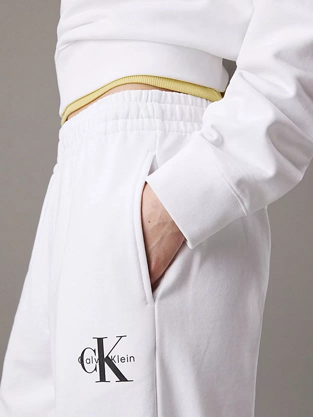CK Jeans Monogram Logolu Jogger Kadın  Beyaz Eşofman Altı LV047B235G-YAA