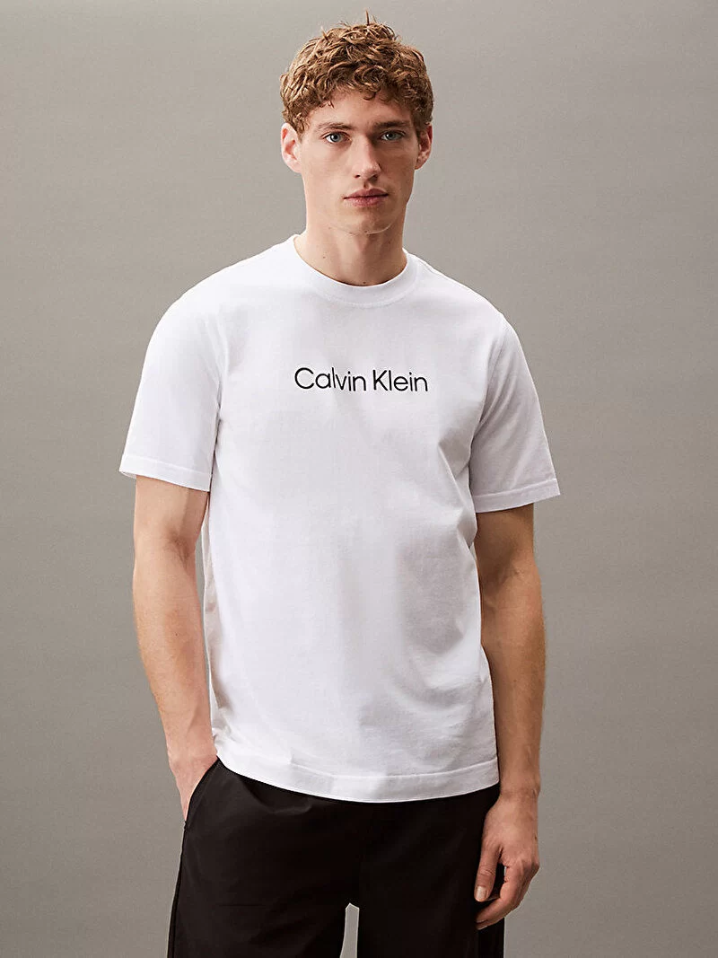 Calvin Klein Kadın  Beyaz Baskılı T-Shirt