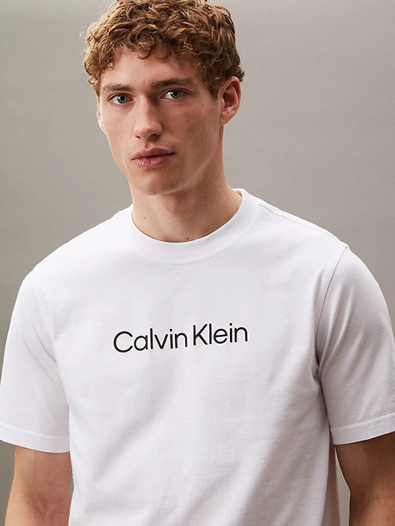 Calvin Klein Kadın  Beyaz Baskılı T-Shirt