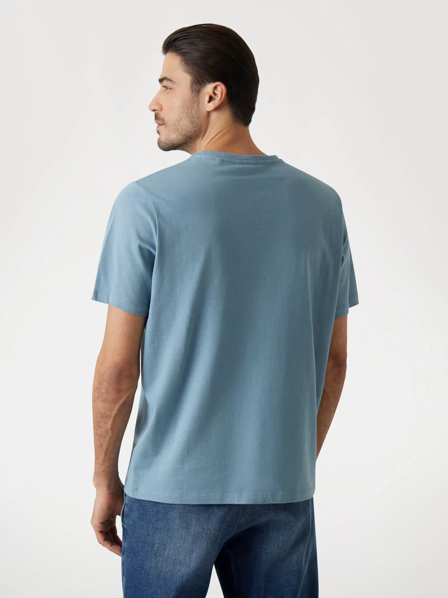 Guess Erkek Mavi Patch Detaylı Tişört