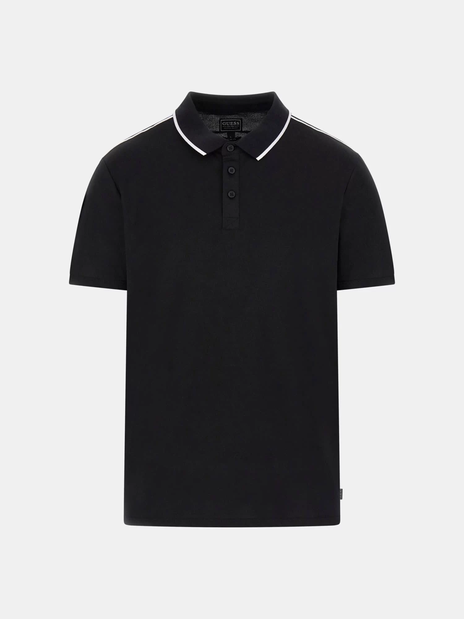Guess Erkek Siyah Quattro G Şeritli Polo Tişört