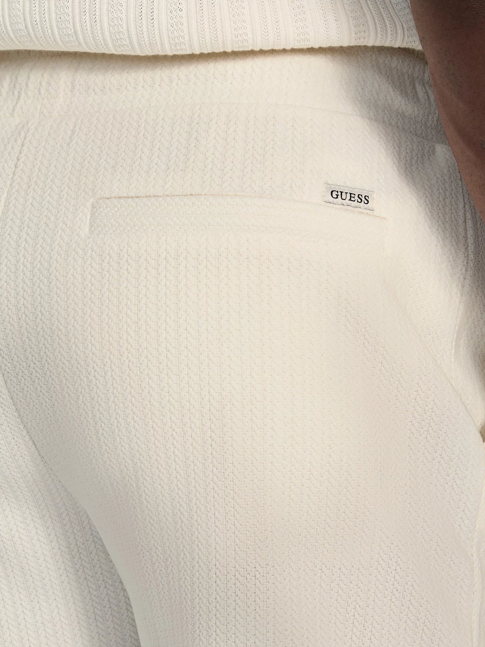 Guess Baron Textured Knıt Shorts Erkek Beyaz Şort M5GD41KCRY0-G047
