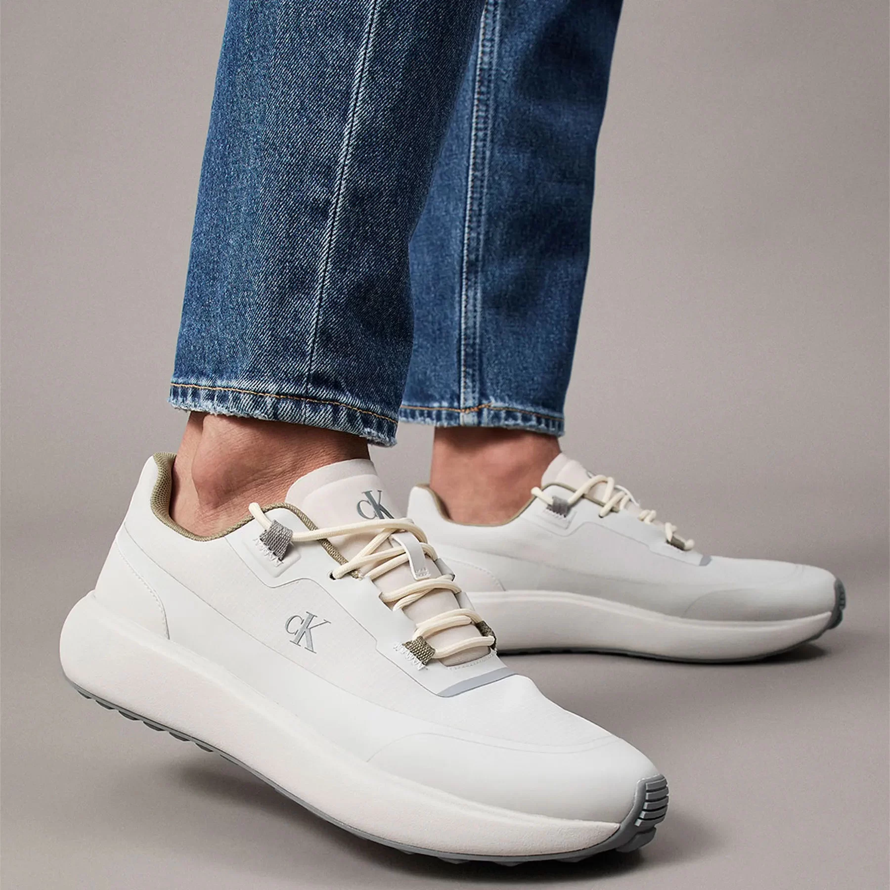 Calvin Klein  Erkek  Beyaz   Logolu Sneaker