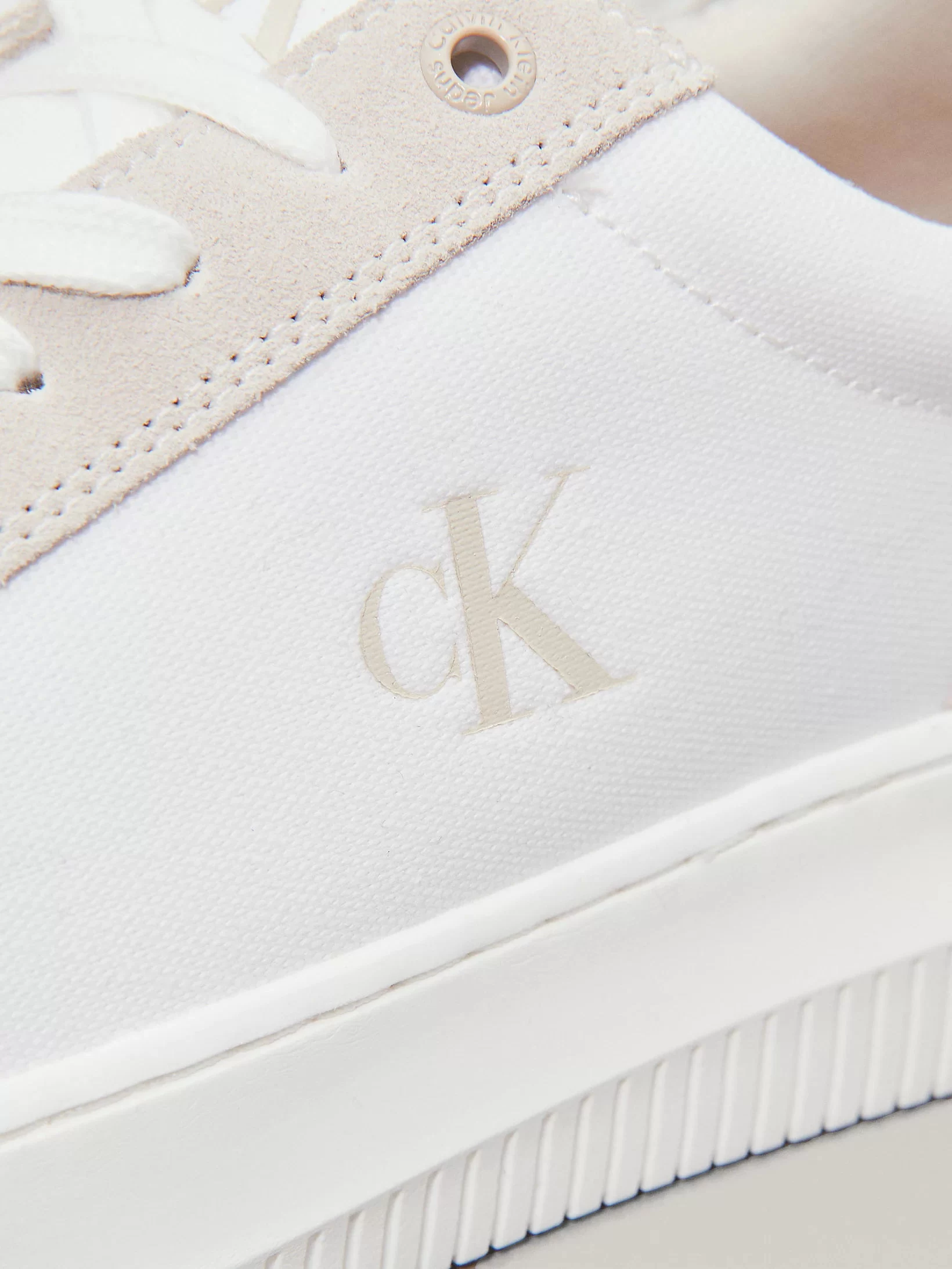 Calvin Klein  Erkek  Beyaz CK Logolu  Sneaker