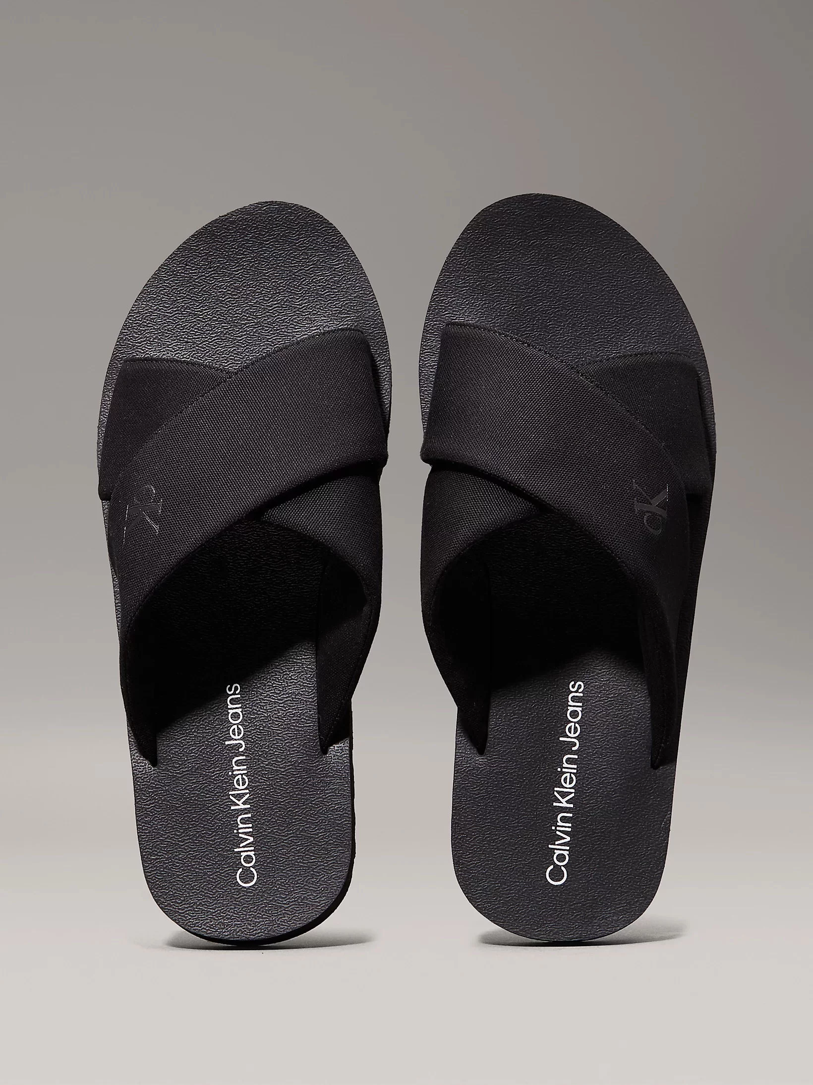 Calvin Klein Erkek Siyah  Ck Logolu Terlik