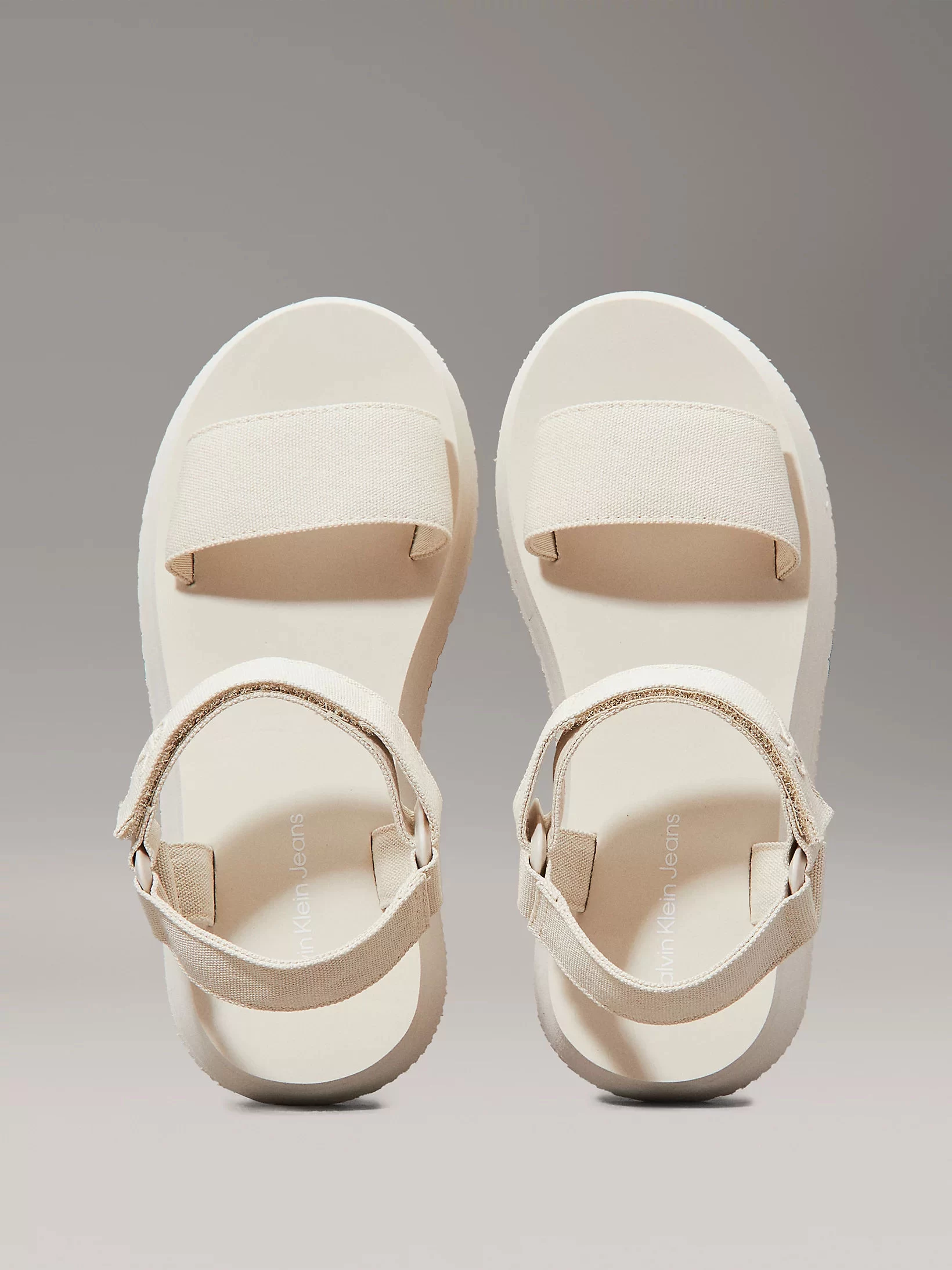 Calvin Klein Kadın  Bej  Tuval Platform Sandalet
