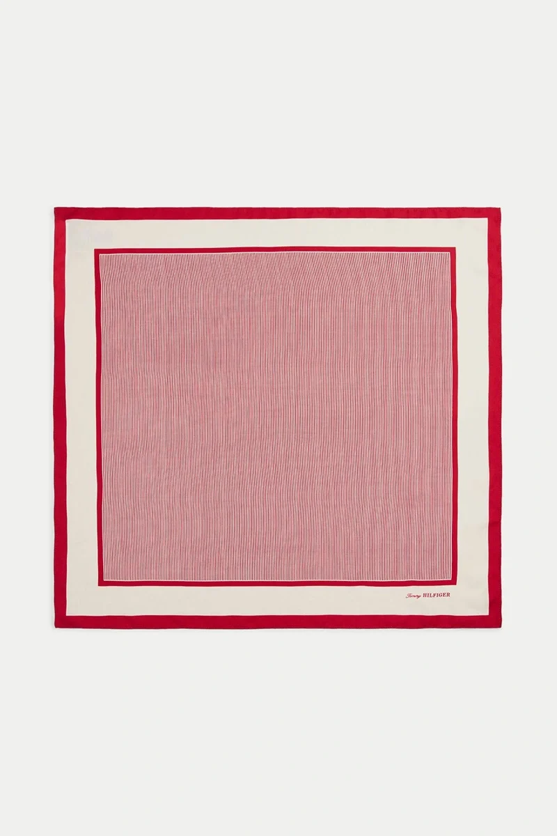 Tommy Hilfiger Kadın İpek Kırmızı Eşarrp AW0AW17629XLD