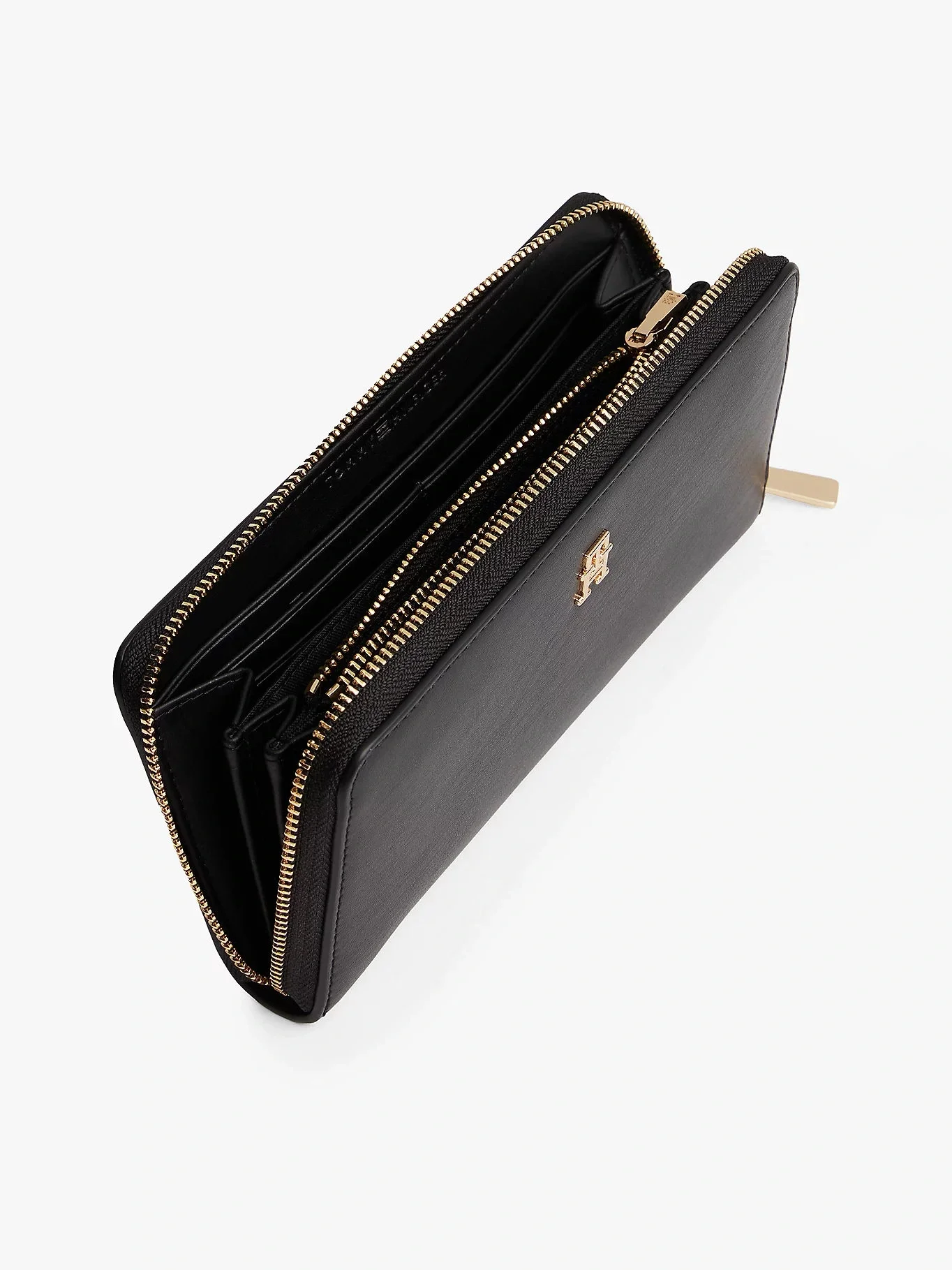 Tommy Hilfiger TH Icon Büyük Boy Fermuarlı Kadın Siyah Cüzdan AW0AW17744BDS