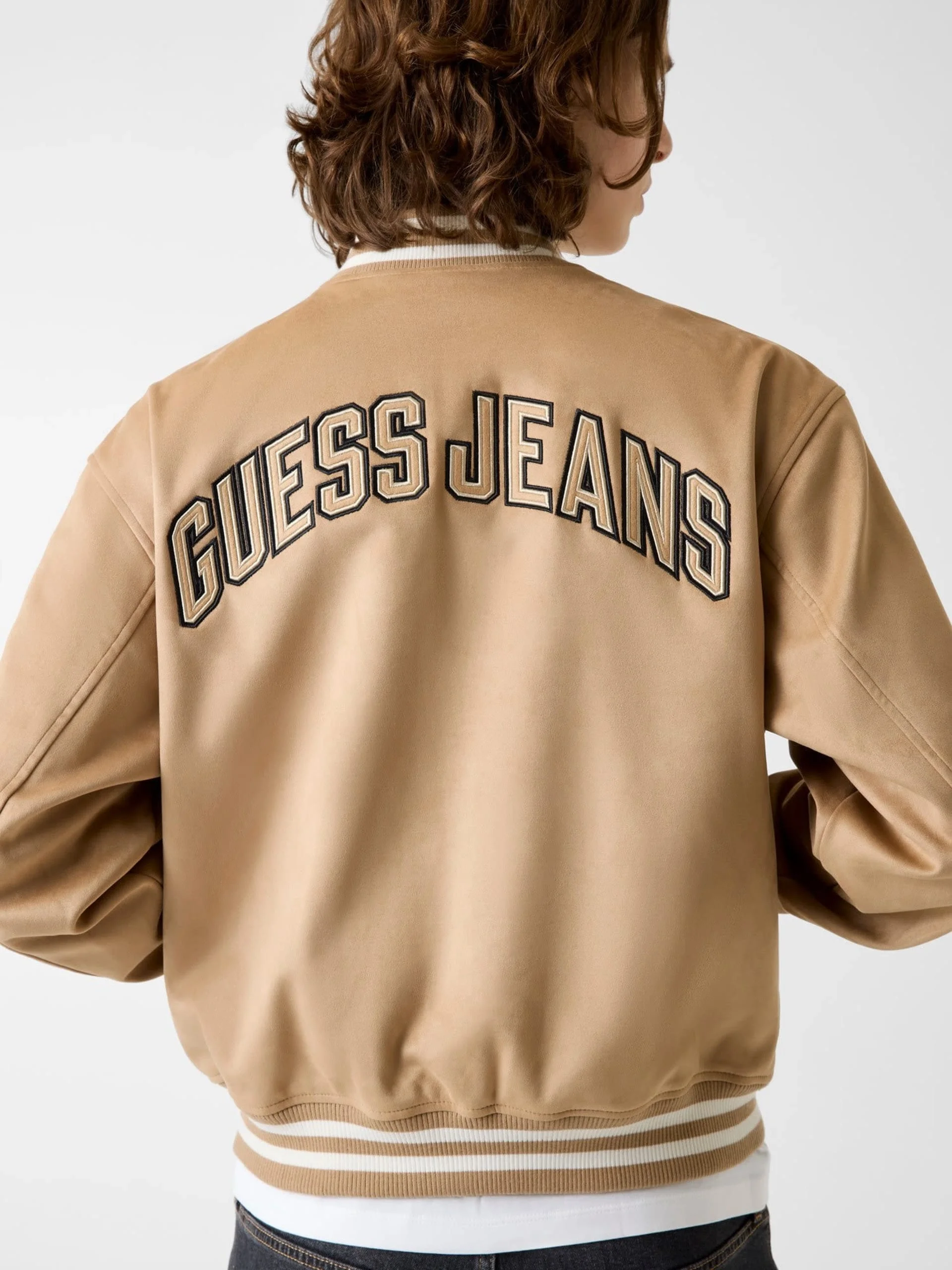 Guess GJ Suni Süet Bomber Erkek Bej Ceket M6RL0JWJ842-G1FE