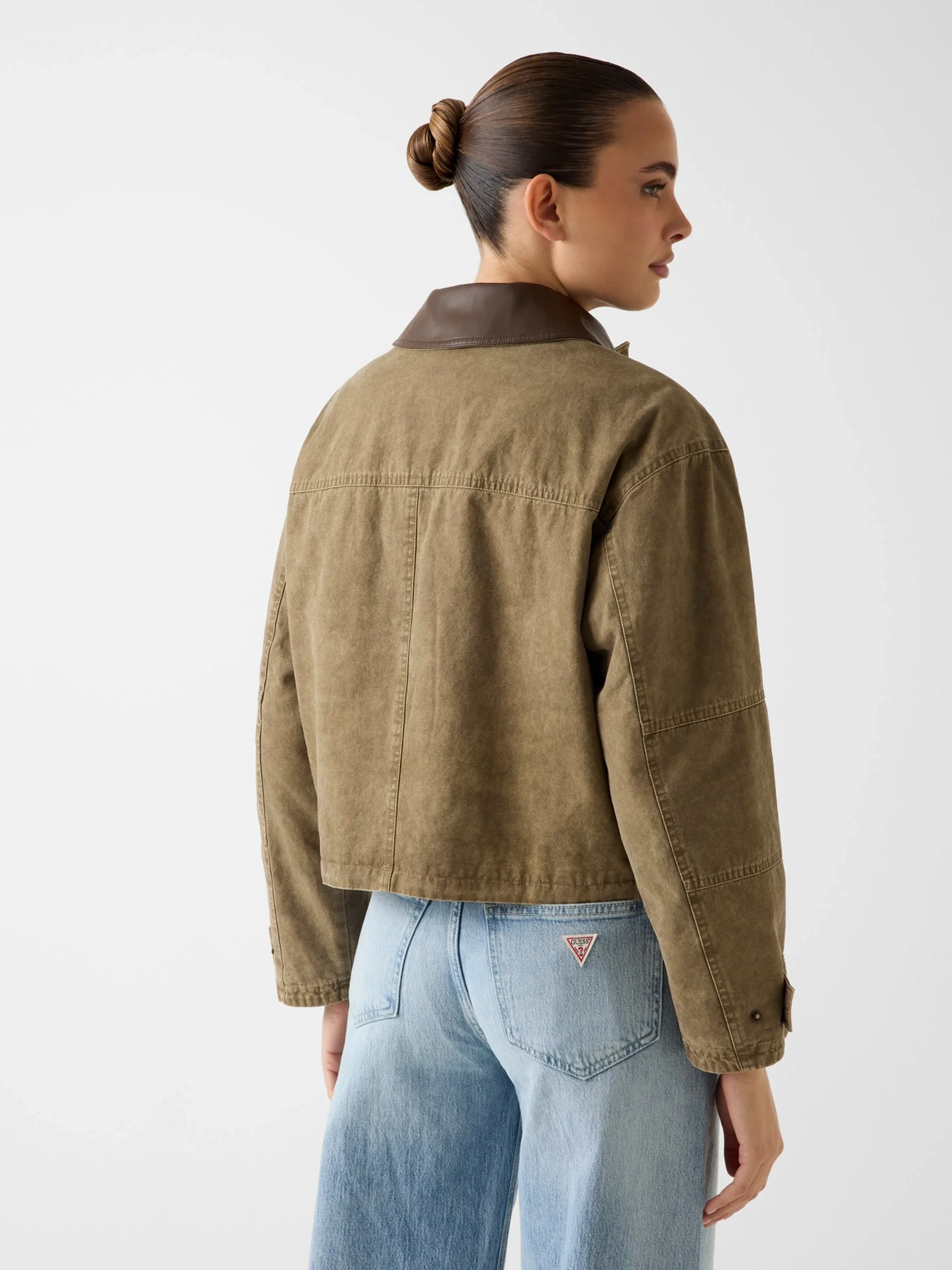 Guess Manon Kısa Field Kadın Yeşil Ceket W6RL51WL372-F8BC