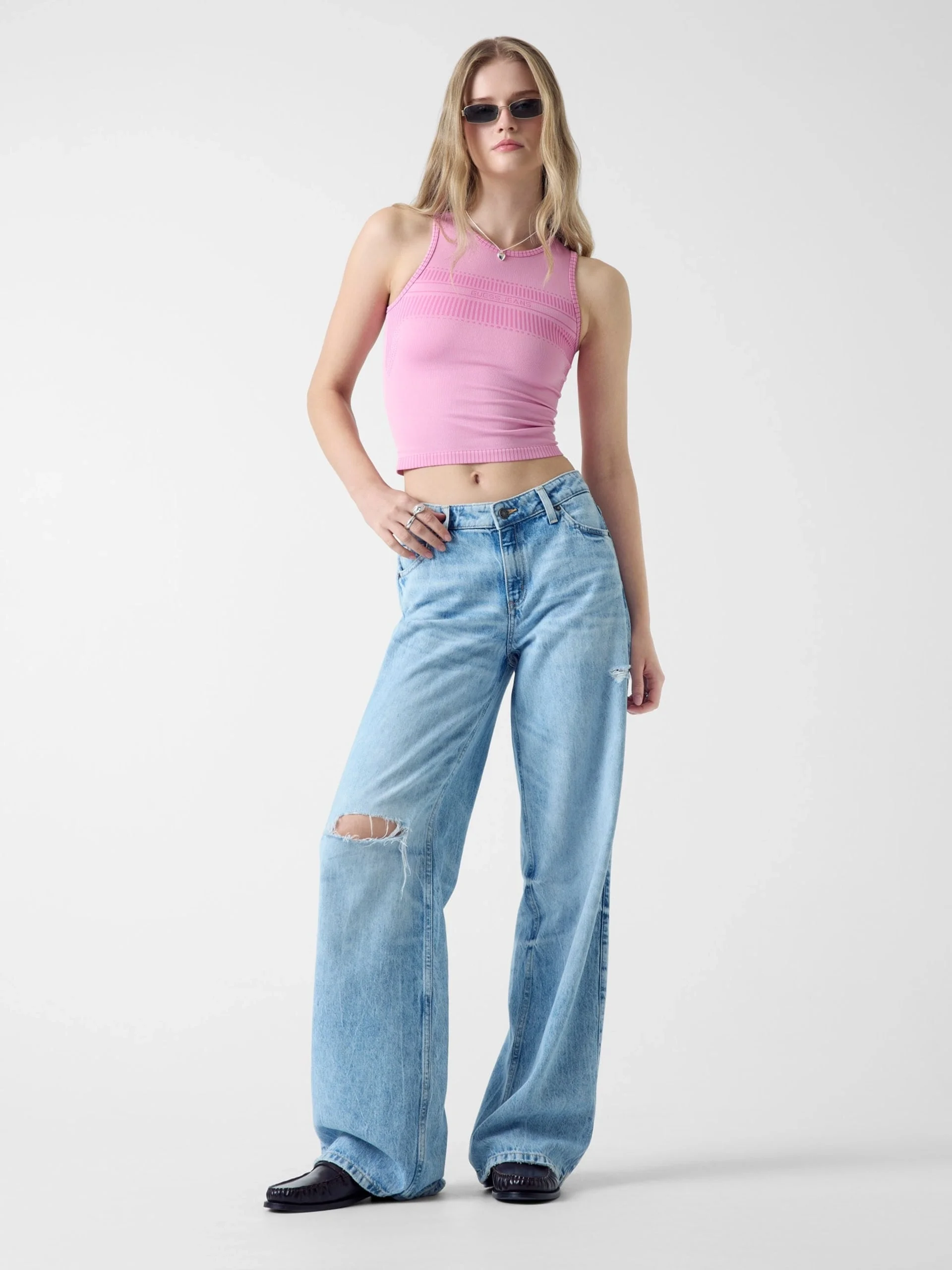 Guess GJ Teknik Dikişsiz Atlet Kadın Pembe Top W6RP35KD152-G65F