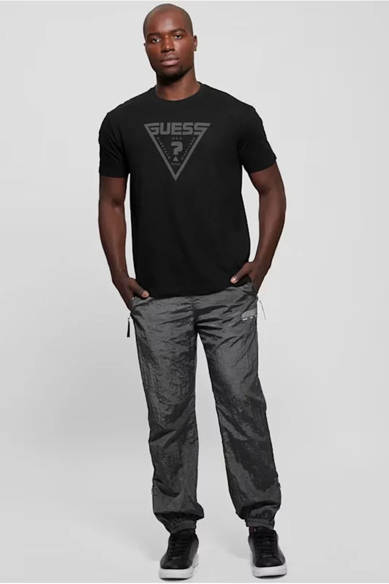 Guess Azha Erkek Siyah Aktif Oversize Fit T-Shirt Z4BI02I3Z14-JBLK