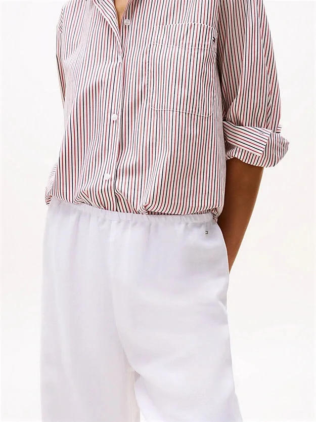 Tommy Hilfiger BRODERIE ANGLAISE LINEN PANTS Kadın  Pantolon WW0WW44782YCF