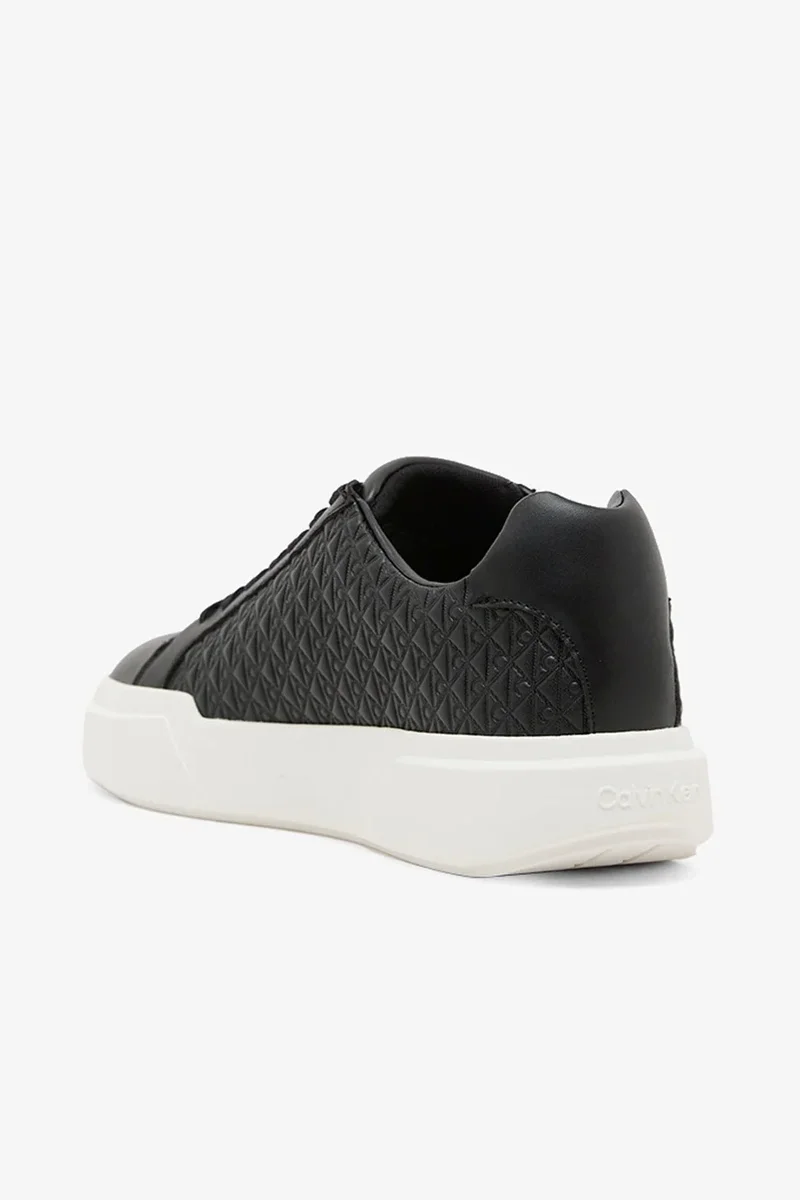Calvin Klein Chunky Cupsole Bağcıklı Deri Tamamı Baskılı Kadın Siyah Sneaker YW0YW02058-BEH