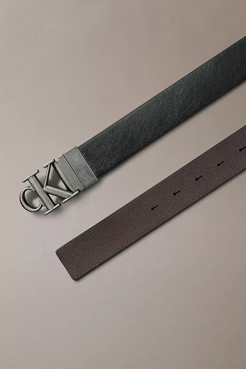 Calvin Klein CK Tokalı Dokulu Deri 35 mm Ayarlanabilir ve Çift Taraflı Erkek Siyah Kemer LV04D7049G-V8L