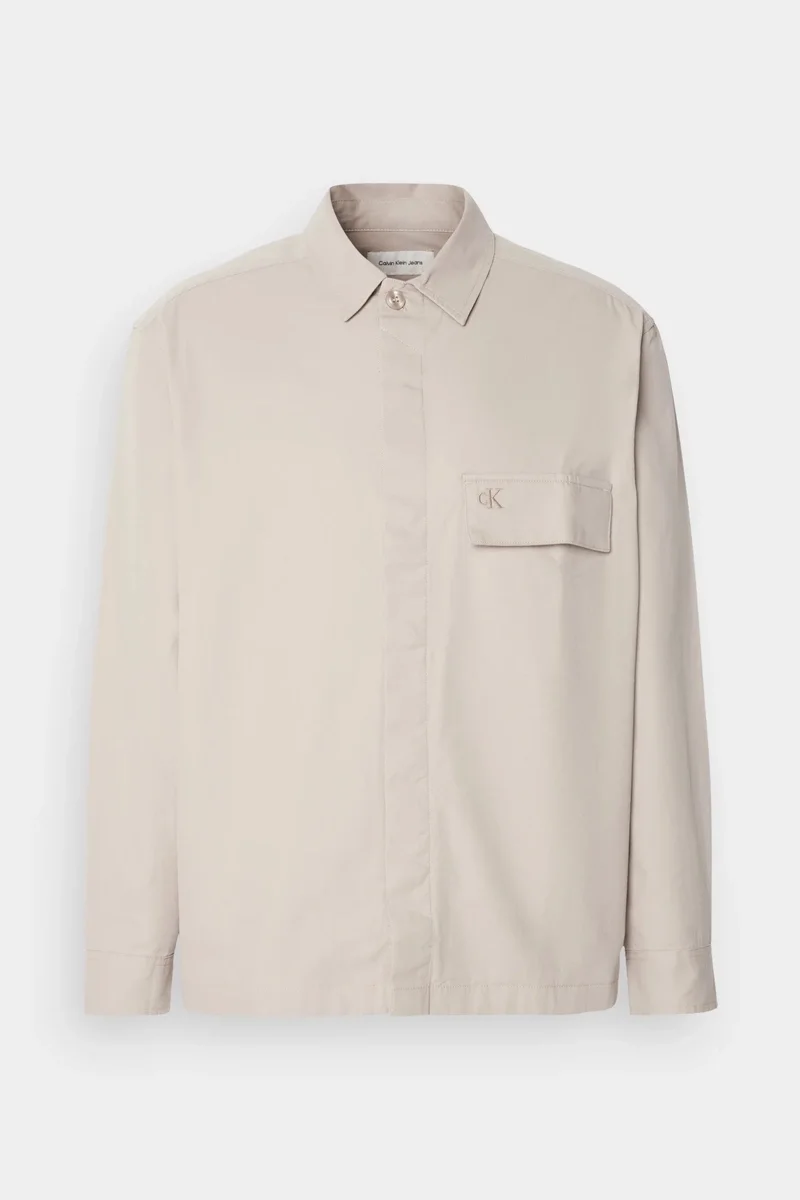 Calvin Klein CLEAN COTTON OVERSHIRT Erkek Bej Gömlek J30J326724-PAN