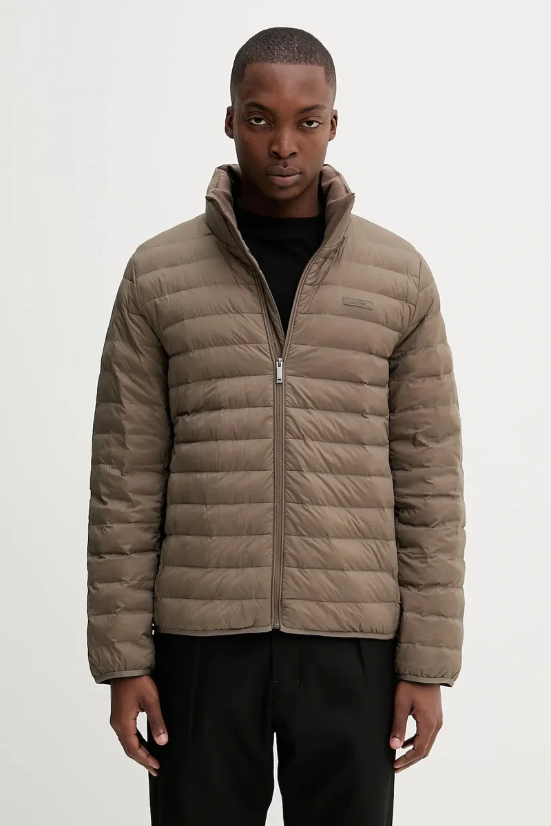 Calvin Klein Erkek Hafif Naylon Kapitone Şişme Kahverengi Ceket LV04LC506G-PDK