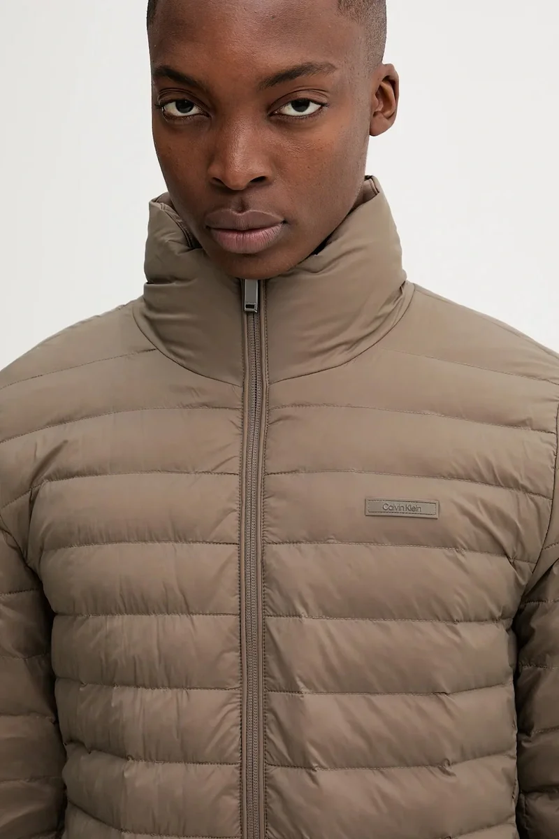 Calvin Klein Erkek Hafif Naylon Kapitone Şişme Kahverengi Ceket LV04LC506G-PDK