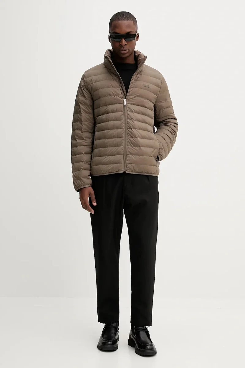 Calvin Klein Erkek Hafif Naylon Kapitone Şişme Kahverengi Ceket LV04LC506G-PDK