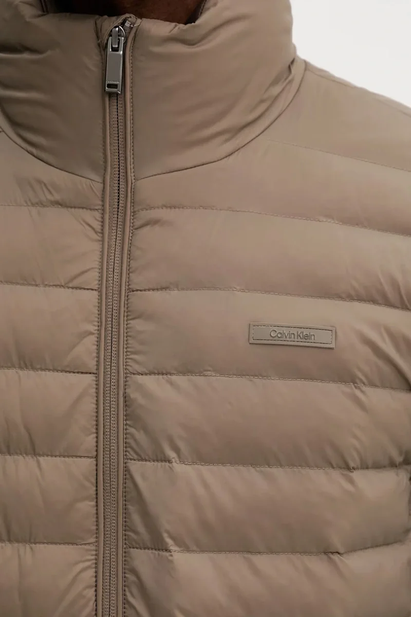 Calvin Klein Erkek Hafif Naylon Kapitone Şişme Kahverengi Ceket LV04LC506G-PDK