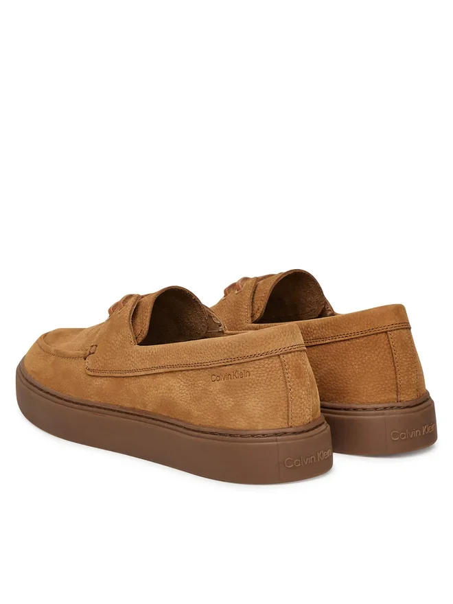 Calvin Klein Erkek Hibrit Bağcıklı Tekne Kahverengi Loafer HM0HM01892-GCX