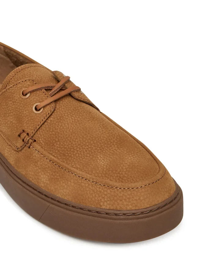 Calvin Klein Erkek Hibrit Bağcıklı Tekne Kahverengi Loafer HM0HM01892-GCX