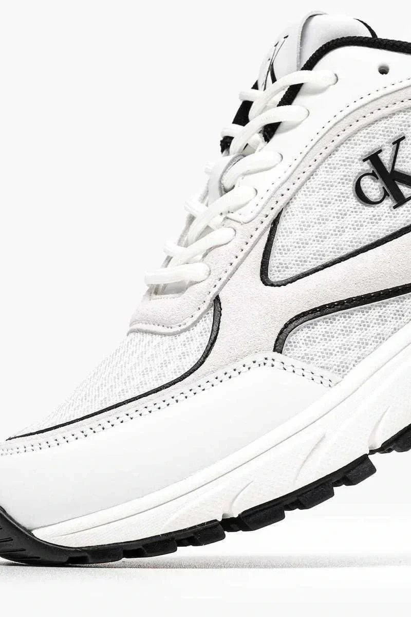 Calvin Klein File Detaylı Metalik Hike Runner Spor Kadın Beyaz Sneaker YW0YW02009-01W