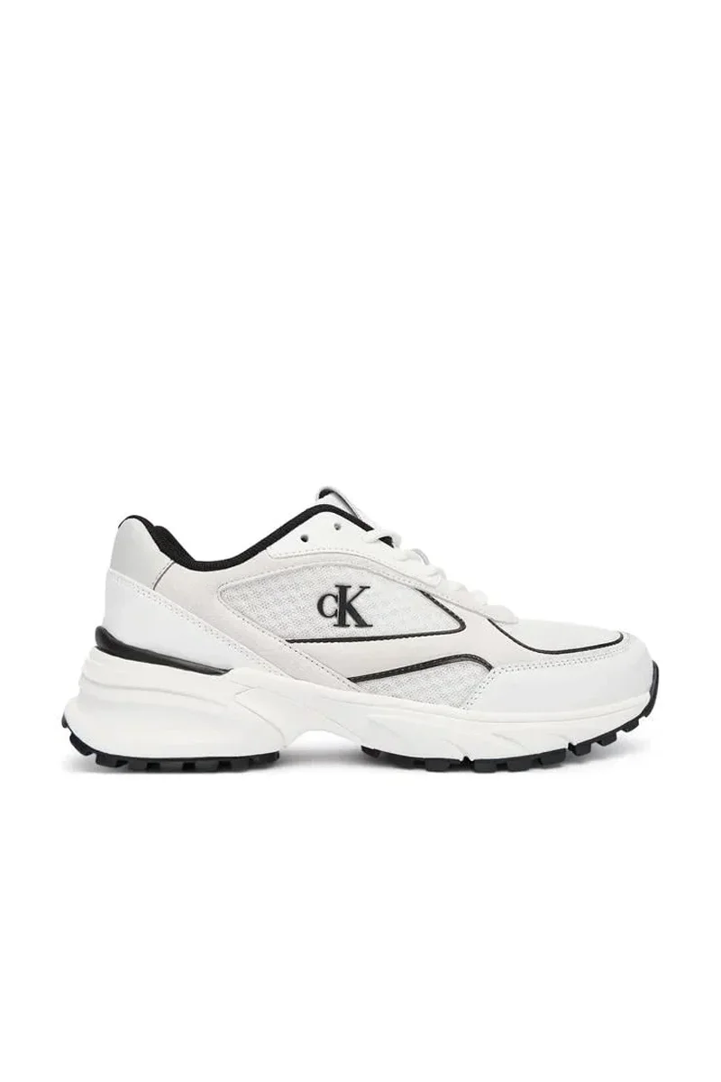 Calvin Klein File Detaylı Metalik Hike Runner Spor Kadın Beyaz Sneaker YW0YW02009-01W