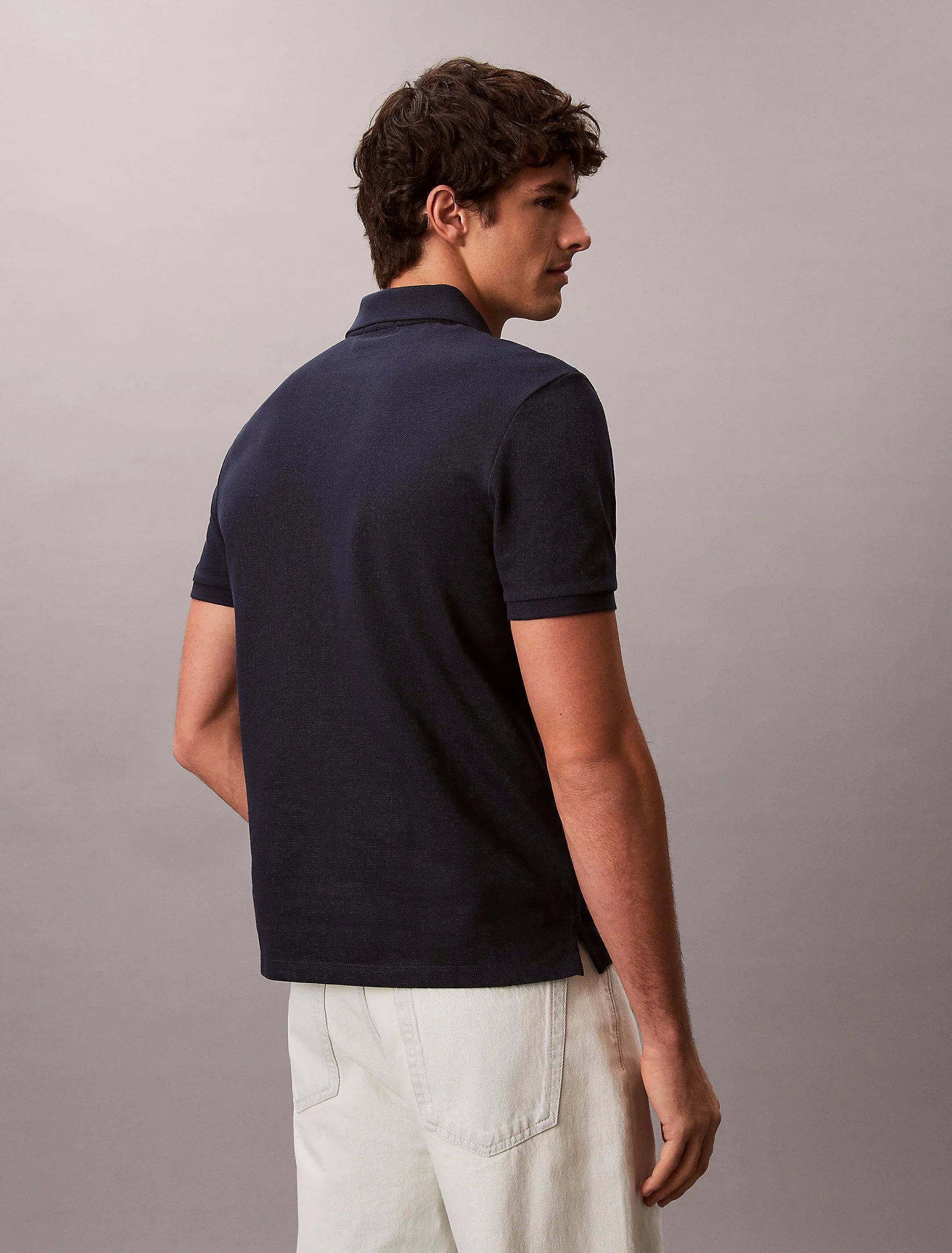 Calvin Klein Global Erkek Mavi  Polo Yaka T-shirt  LV040EM269-CEF