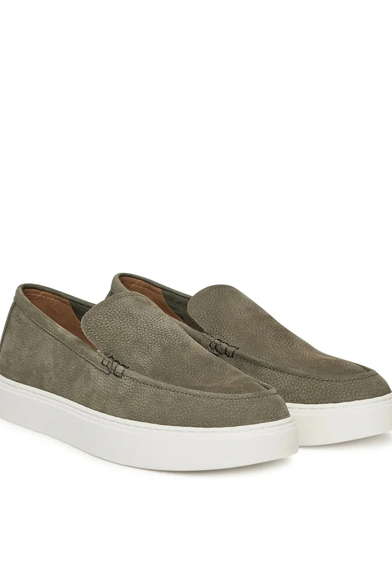 Calvin Klein Hibrit Nubuk Makosen Erkek  Haki Loafer HM0HM01902-MTB