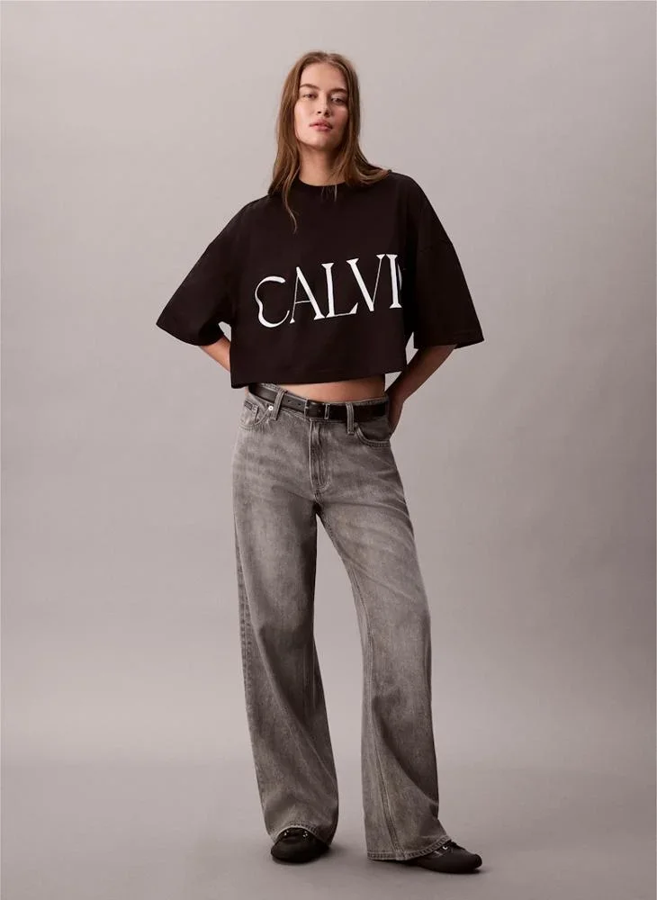 Calvin Klein Calvin Klein Kısa Grafik Baskılı Kısa Kollu Kadın Siyah T-shirt LV047D206G-UB1