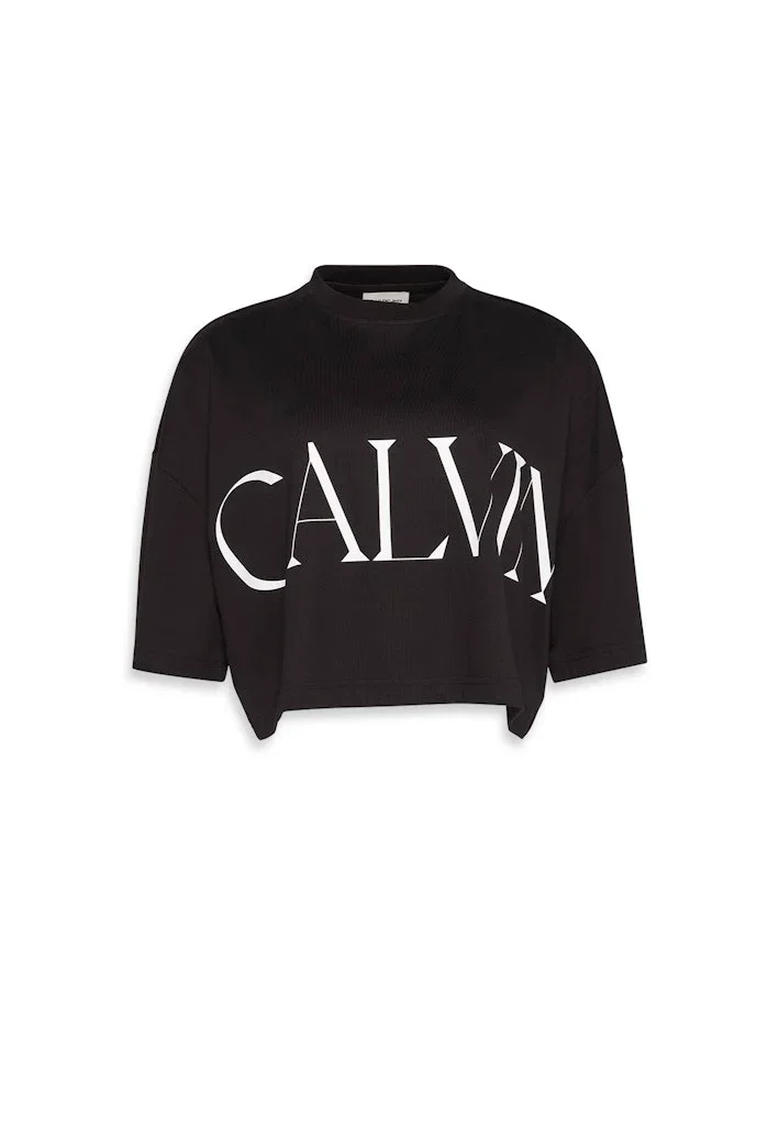 Calvin Klein Calvin Klein Kısa Grafik Baskılı Kısa Kollu Kadın Siyah T-shirt LV047D206G-UB1
