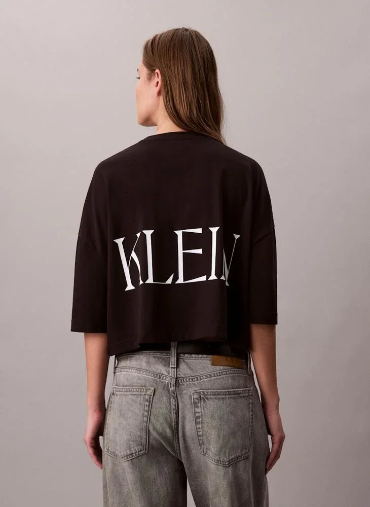 Calvin Klein Calvin Klein Kısa Grafik Baskılı Kısa Kollu Kadın Siyah T-shirt LV047D206G-UB1