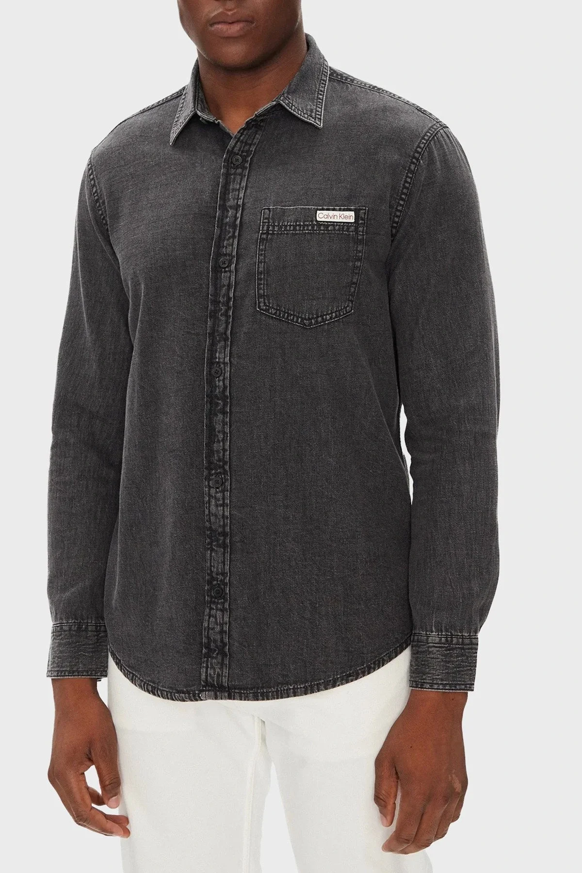 Calvin Klein Denim Shirts Erkek Siyah Gömlek LV040BM733-KQB